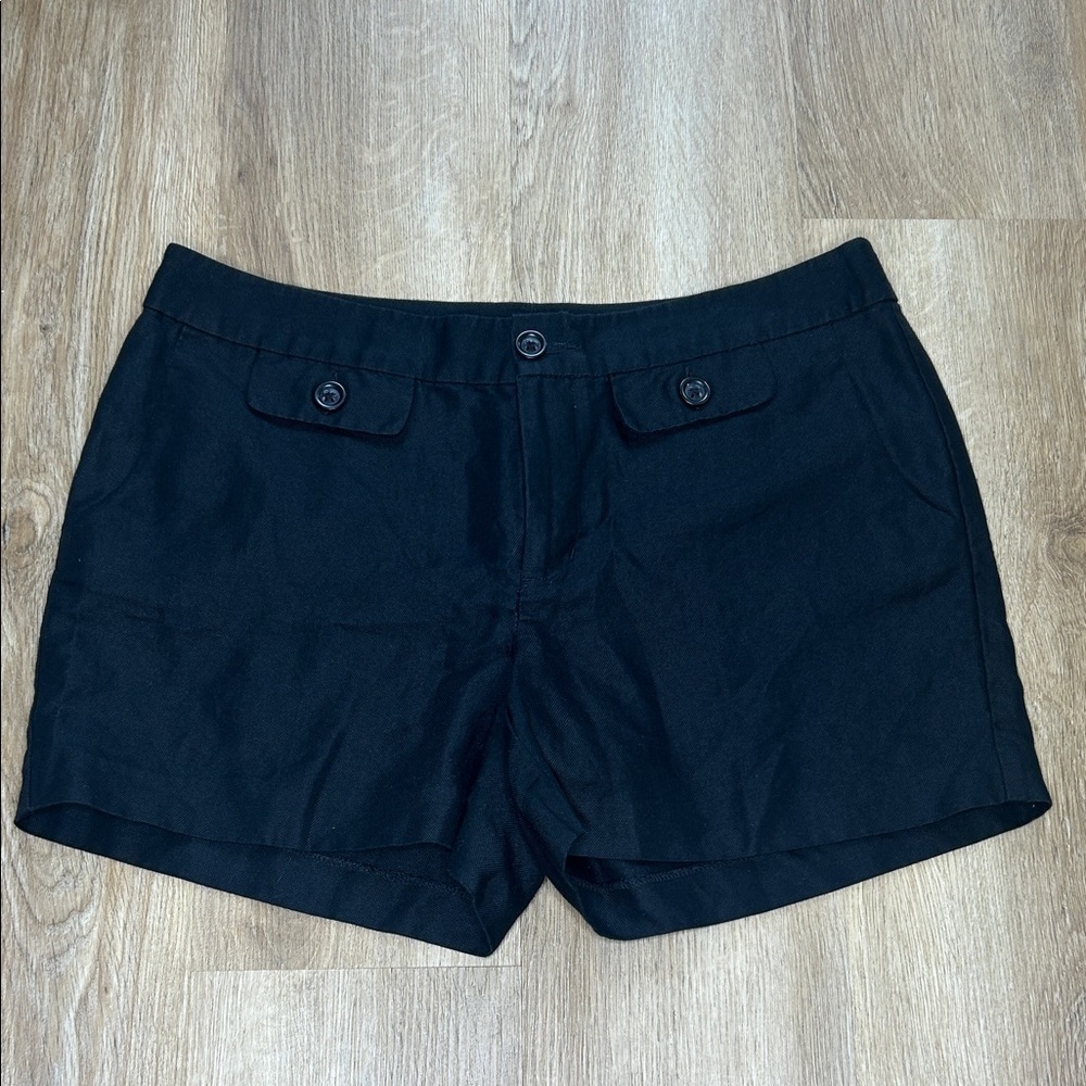 Banana Republic Black Button-Flap Shorts